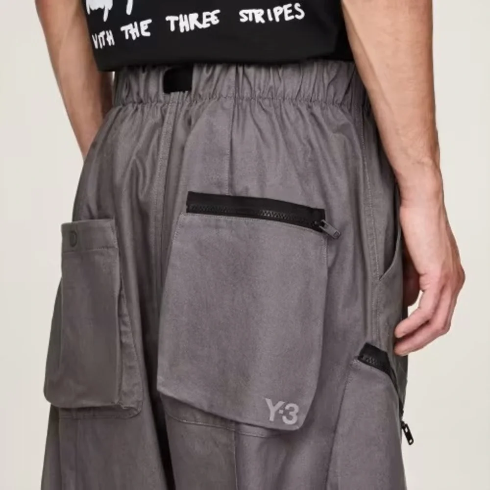 Mens Sz XS Adidas Y-3 Cargo Pants Twill Belted Waist Hiking Granit Gray KB2076